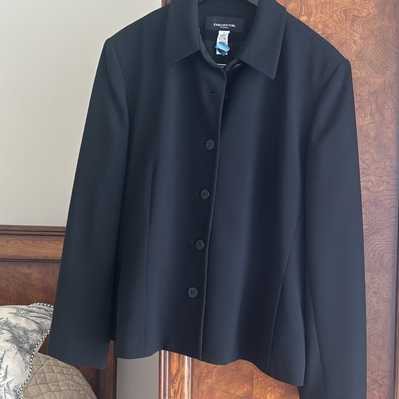 Jones New York Platinum Button Front Blazer Black 16 - Picture 7 of 8